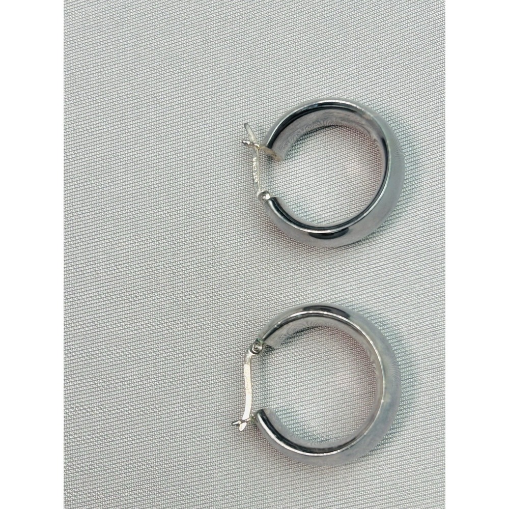 Sterling Silver‎ Hoop Earrings Pair .925 Thailand Jewelry - Picture 3 of 9
